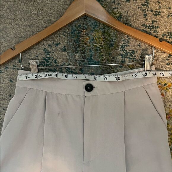 Zara wide leg trouser XS tan soho pleated pants - Picture 6 of 10